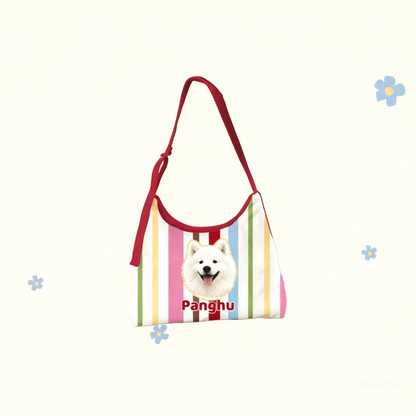 Custom Pet Portrait Canvas Tote Bag Personalized Dog Cat Handbag | Gift for Pet Lovers