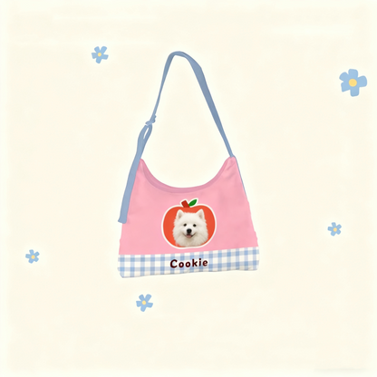 Custom Pet Portrait Canvas Tote Bag Personalized Dog Cat Handbag | Gift for Pet Lovers