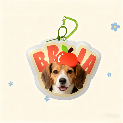 Custom Pet Portrait Keychain | Plush Dog, Cat Bag Charm