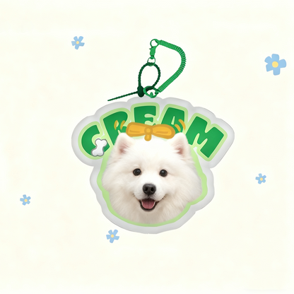 Custom Pet Portrait Keychain | Plush Dog, Cat Bag Charm
