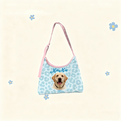 Custom Pet Portrait Canvas Tote Bag Personalized Dog Cat Handbag | Gift for Pet Lovers