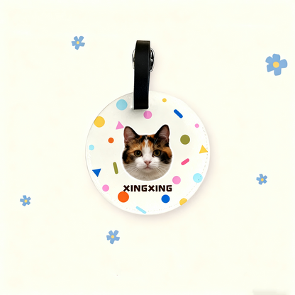 Custom Pet Luggage Tag | Personalized Cat & Dog Travel Tag | Cute Pet ID Tag | Hand-Drawn Pet Accessory | Creative Gift for Pet Lovers