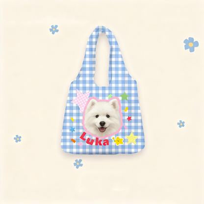Custom Pet Portrait Canvas Tote Bag | Hand-Drawn Dog & Cat Design