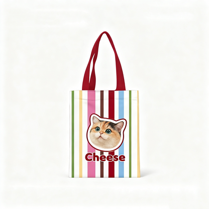 Custom Pet Portrait Canvas Tote | Hand-Drawn Dog & Cat Bag