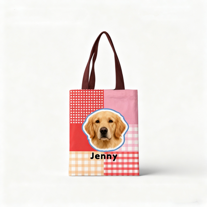 Custom Pet Portrait Canvas Tote | Hand-Drawn Dog & Cat Bag