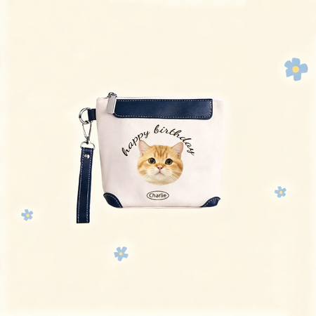 Custom Pet Portrait Clutch Bag | Personalized Dog Cat Pouch | Pet Lover Gift