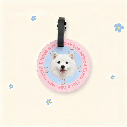 Custom Pet Luggage Tag | Personalized Cat & Dog Travel Tag | Cute Pet ID Tag | Hand-Drawn Pet Accessory | Creative Gift for Pet Lovers