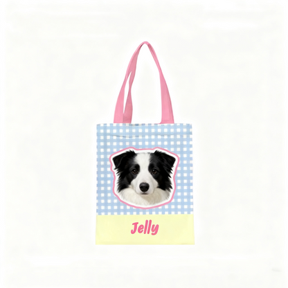 Custom Pet Portrait Canvas Tote | Hand-Drawn Dog & Cat Bag
