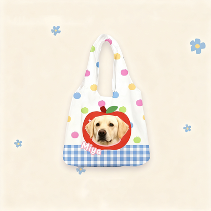 Custom Pet Portrait Canvas Tote Bag | Hand-Drawn Dog & Cat Design