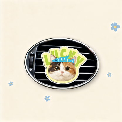 Custom Pet Portrait Car Air Freshener Clip | Personalized Acrylic Vent Clip | Dog Cat Gift