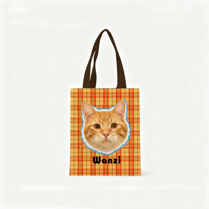 Custom Pet Portrait Canvas Tote | Hand-Drawn Dog & Cat Bag