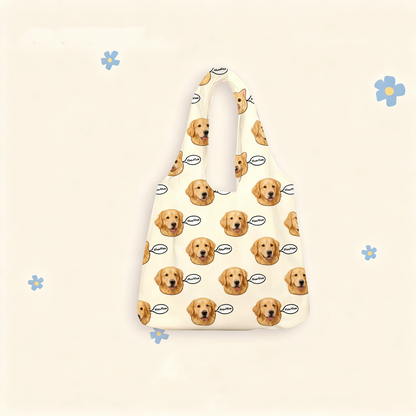 Custom Pet Portrait Canvas Tote Bag | Hand-Drawn Dog & Cat Design