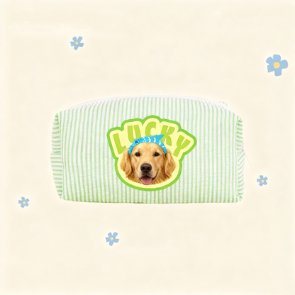 Custom Pet Portrait Toiletry Bag | Personalized Travel Pouch | Dog Cat Gift for Pet Lovers