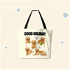 Custom Pet Portrait Canvas Tote Bag | Personalized Cat Dog Handbag | Daily Purse Gift