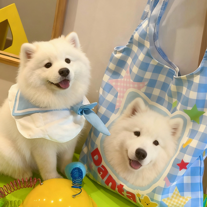 Custom Pet Portrait Canvas Tote Bag | Hand-Drawn Dog & Cat Design