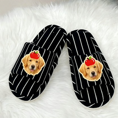 Custom Pet Portrait Slippers | Personalized Cozy Cotton Slippers | Dog Cat Gift