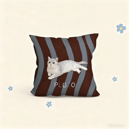 Custom Pet Portrait Pillow | Personalized Square Cushion | Dog Cat Throw Pillow Gift