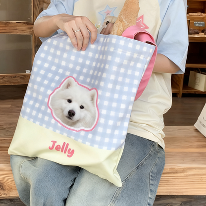 Custom Pet Portrait Canvas Tote | Hand-Drawn Dog & Cat Bag