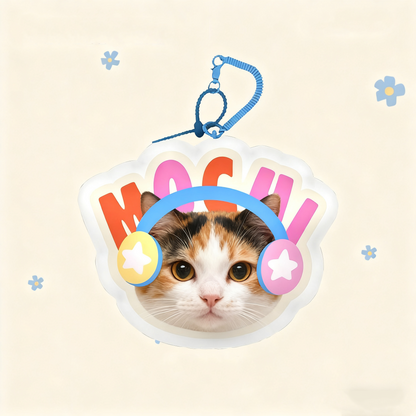 Custom Pet Portrait Keychain | Plush Dog, Cat Bag Charm