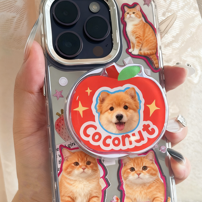 Custom Pet Portrait Phone Grip | Personalized Pop Socket, Dog & Cat