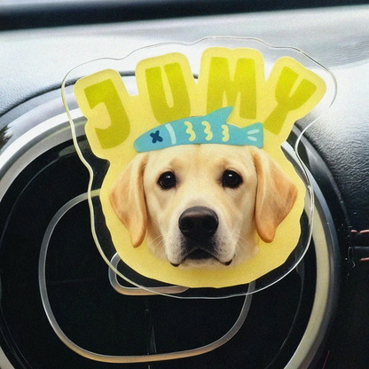 Custom Pet Portrait Car Air Freshener Clip | Personalized Acrylic Vent Clip | Dog Cat Gift