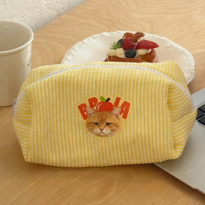 Custom Pet Portrait Toiletry Bag | Personalized Travel Pouch | Dog Cat Gift for Pet Lovers