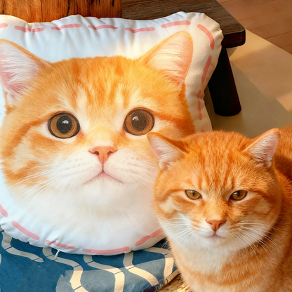 Custom Pet Portrait Pillow | Personalized Square Cushion | Dog Cat Throw Pillow Gift