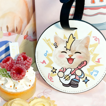 Custom Pet Luggage Tag | Personalized Cat & Dog Travel Tag | Cute Pet ID Tag | Hand-Drawn Pet Accessory | Creative Gift for Pet Lovers