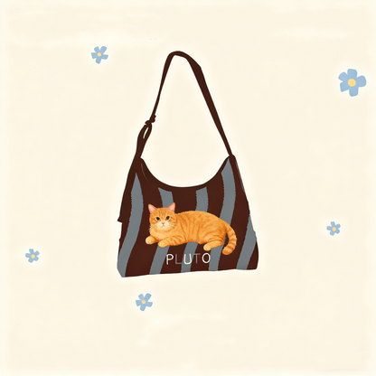 Custom Pet Portrait Canvas Tote Bag Personalized Dog Cat Handbag | Gift for Pet Lovers