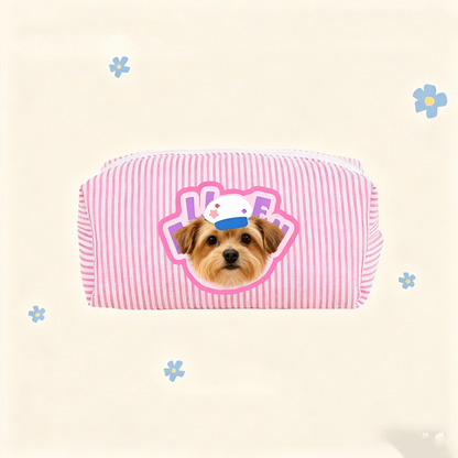 Custom Pet Portrait Toiletry Bag | Personalized Travel Pouch | Dog Cat Gift for Pet Lovers