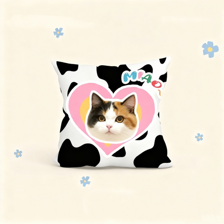 Custom Pet Portrait Pillow | Personalized Square Cushion | Dog Cat Throw Pillow Gift