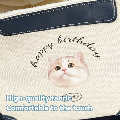 Custom Pet Portrait Clutch Bag | Personalized Dog Cat Pouch | Pet Lover Gift