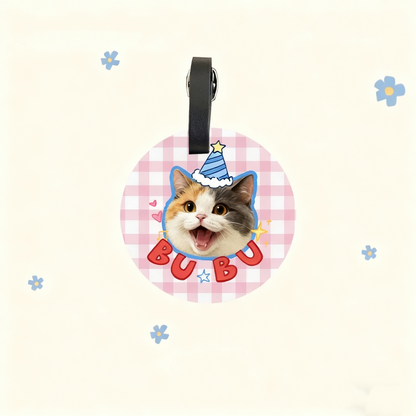 Custom Pet Luggage Tag | Personalized Cat & Dog Travel Tag | Cute Pet ID Tag | Hand-Drawn Pet Accessory | Creative Gift for Pet Lovers