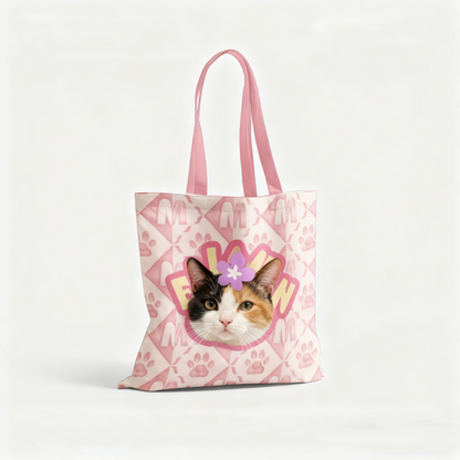 Custom Pet Portrait Canvas Tote | Hand-Drawn Dog & Cat Bag