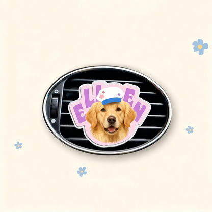Custom Pet Portrait Car Air Freshener Clip | Personalized Acrylic Vent Clip | Dog Cat Gift