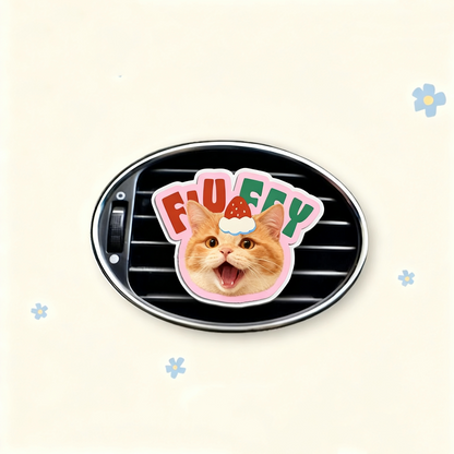 Custom Pet Portrait Car Air Freshener Clip | Personalized Acrylic Vent Clip | Dog Cat Gift
