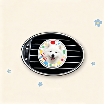 Custom Pet Portrait Car Air Freshener Clip | Personalized Acrylic Vent Clip | Dog Cat Gift