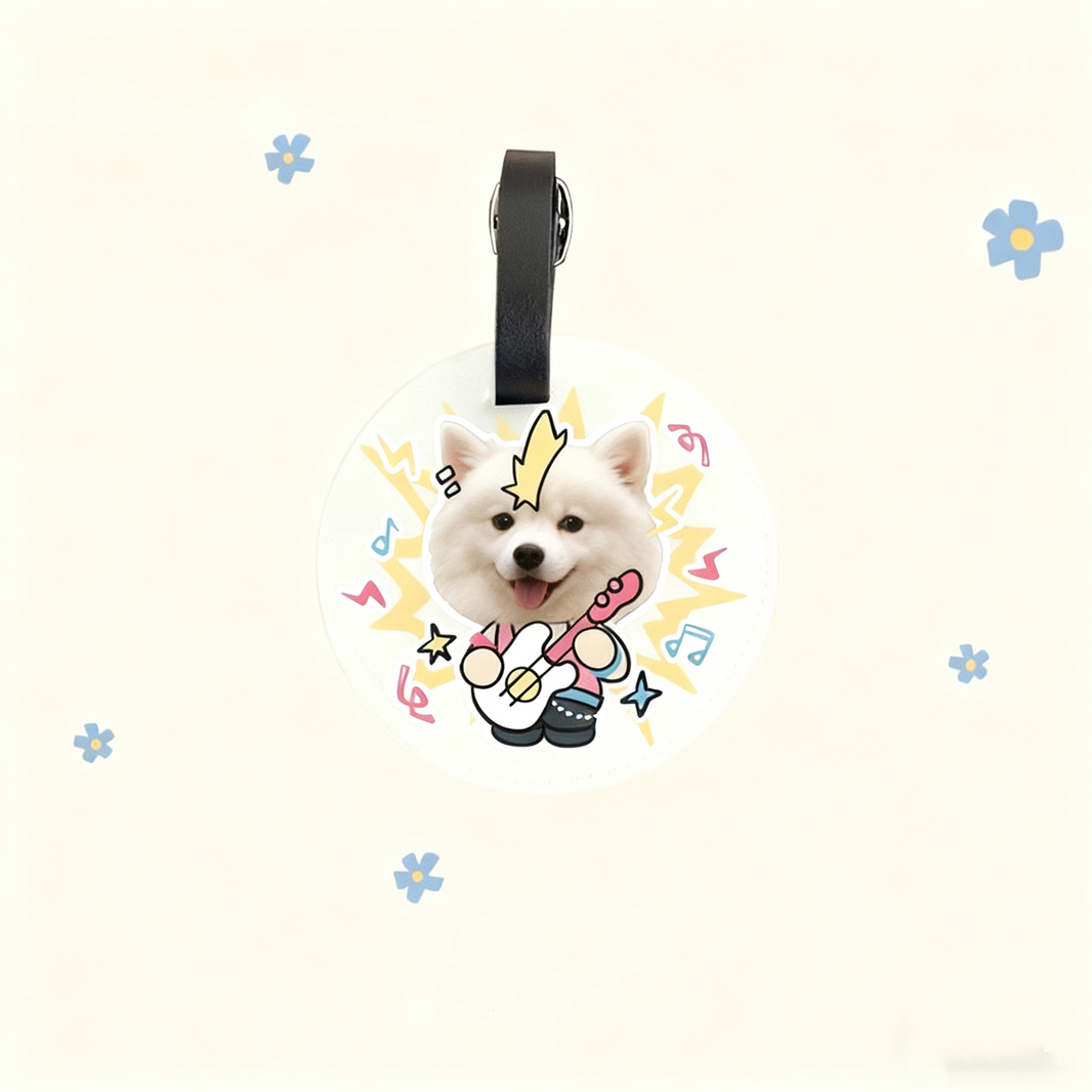 Custom Pet Luggage Tag | Personalized Cat & Dog Travel Tag | Cute Pet ID Tag | Hand-Drawn Pet Accessory | Creative Gift for Pet Lovers