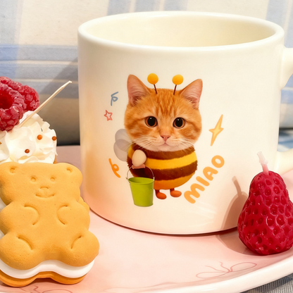 Custom Pet Portrait Mug | Personalized Dog Cat Ceramic Coffee Cup | Pet Lover Gift