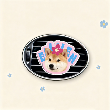 Custom Pet Portrait Car Air Freshener Clip | Personalized Acrylic Vent Clip | Dog Cat Gift