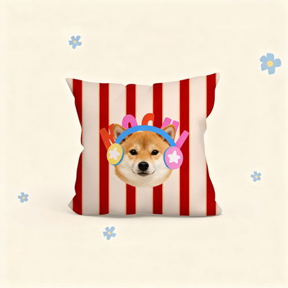 Custom Pet Portrait Pillow | Personalized Square Cushion | Dog Cat Throw Pillow Gift