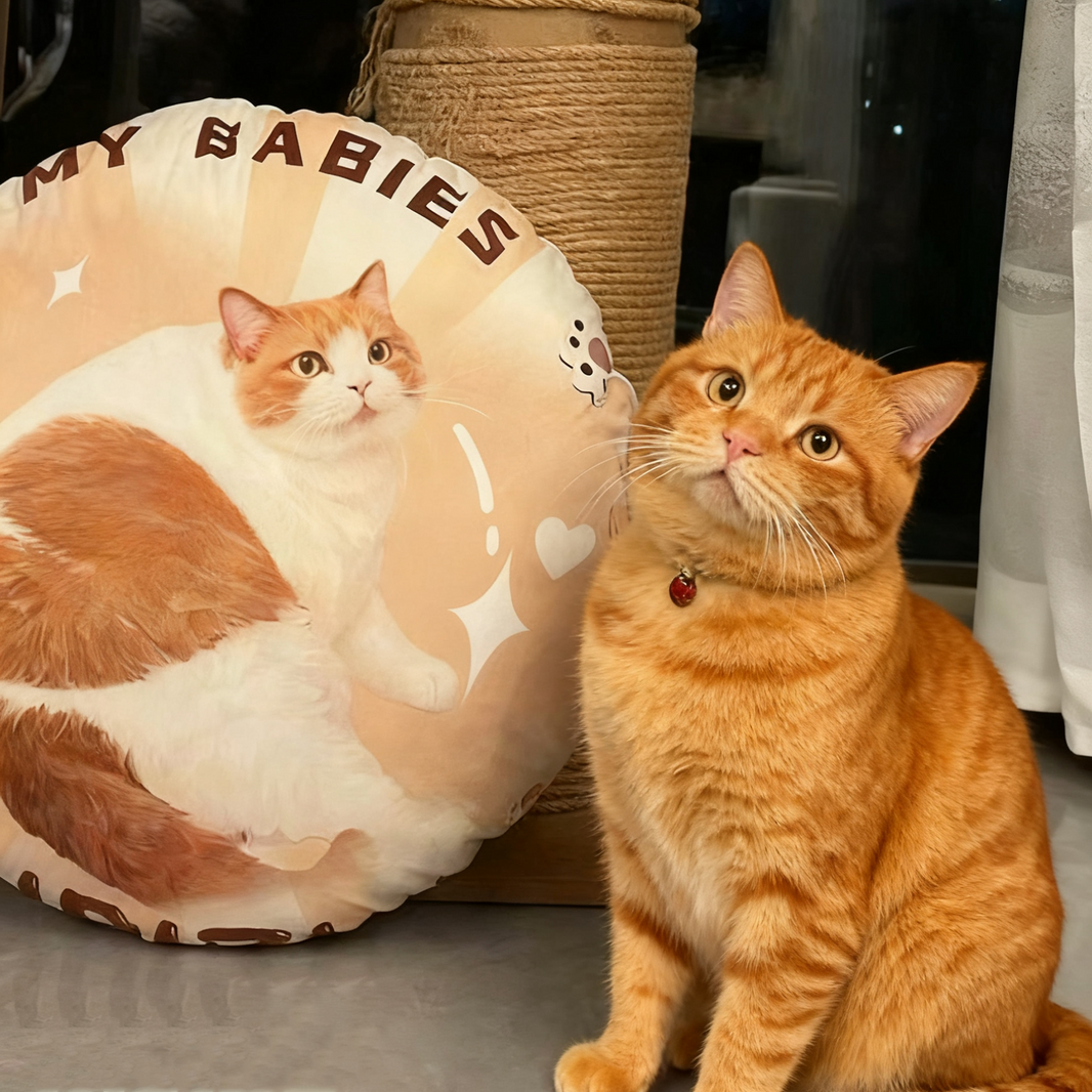 Personalized Pet Portrait Pillow | Custom Hand-Drawn Dog & Cat Cushion