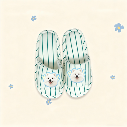 Custom Pet Portrait Slippers | Personalized Cozy Cotton Slippers | Dog Cat Gift