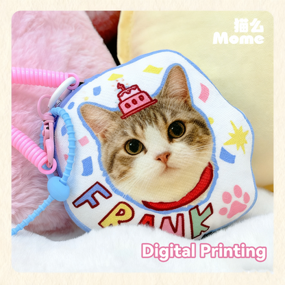 Custom Pet Portrait Keychain | Plush Dog, Cat Bag Charm