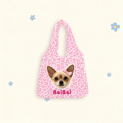 Custom Pet Portrait Canvas Tote Bag | Hand-Drawn Dog & Cat Design