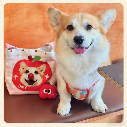 Custom Pet Portrait Canvas Bucket Bag | Personalized Dog Cat Tote | Pet Lover Gift