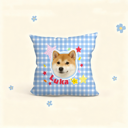 Custom Pet Portrait Pillow | Personalized Square Cushion | Dog Cat Throw Pillow Gift
