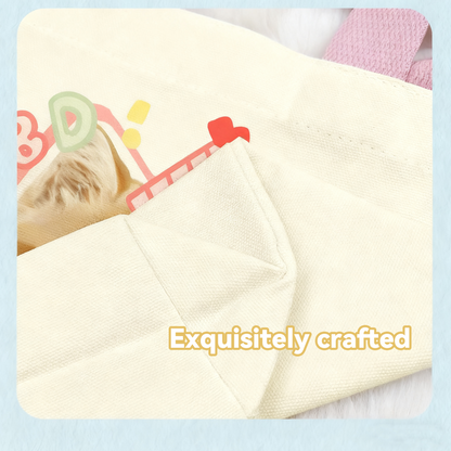 Custom Pet Portrait Canvas Tote Bag | Personalized Cat Dog Handbag | Daily Purse Gift