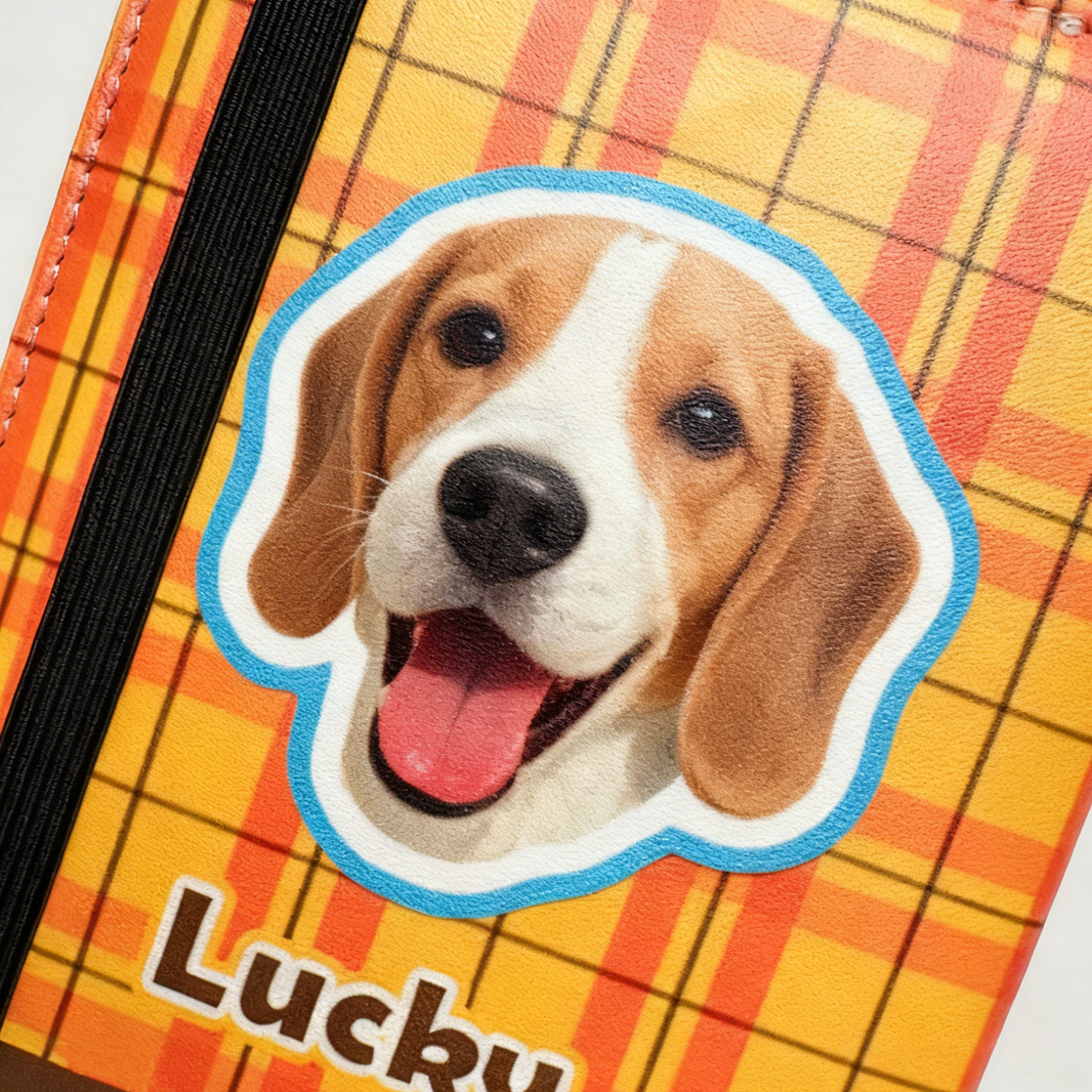 Custom Pet Portrait Passport Holder | PU Leather Travel Cover | Personalized Dog Cat Case