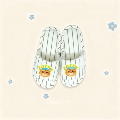 Custom Pet Portrait Slippers | Personalized Cozy Cotton Slippers | Dog Cat Gift